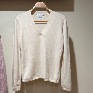 Cashmere Cream V-Neck Sweater